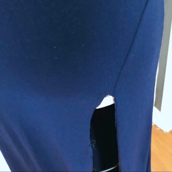 Fashion Nova Blue Open Slit Party Dress - Picture 6 of 9